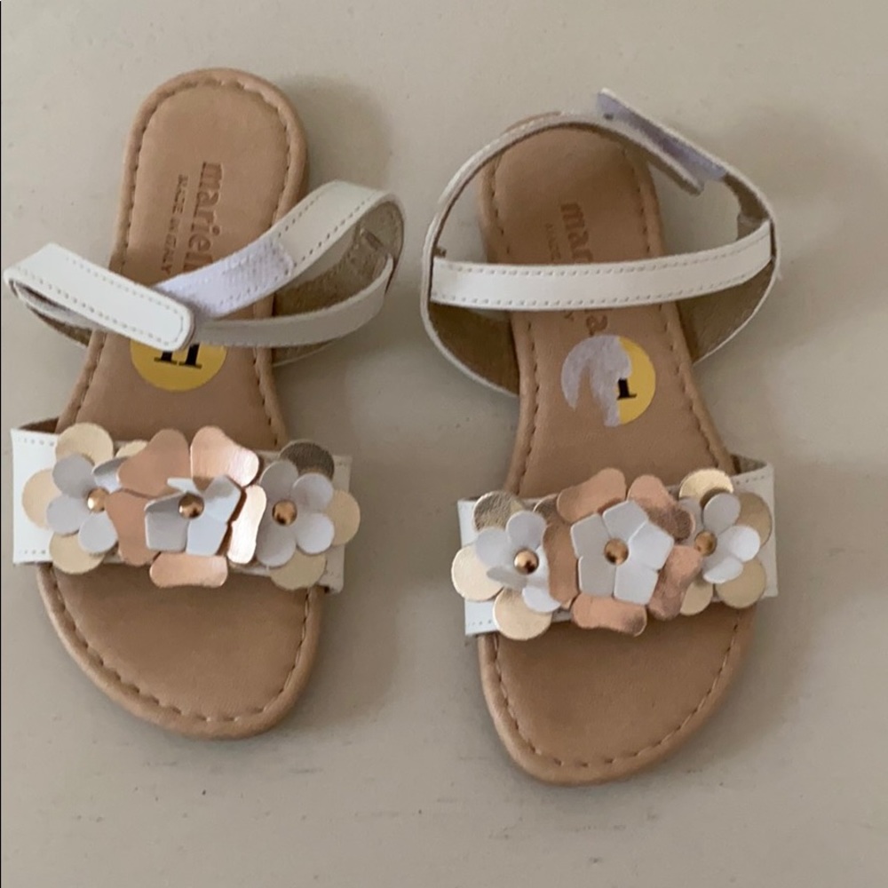 White and gold sandals